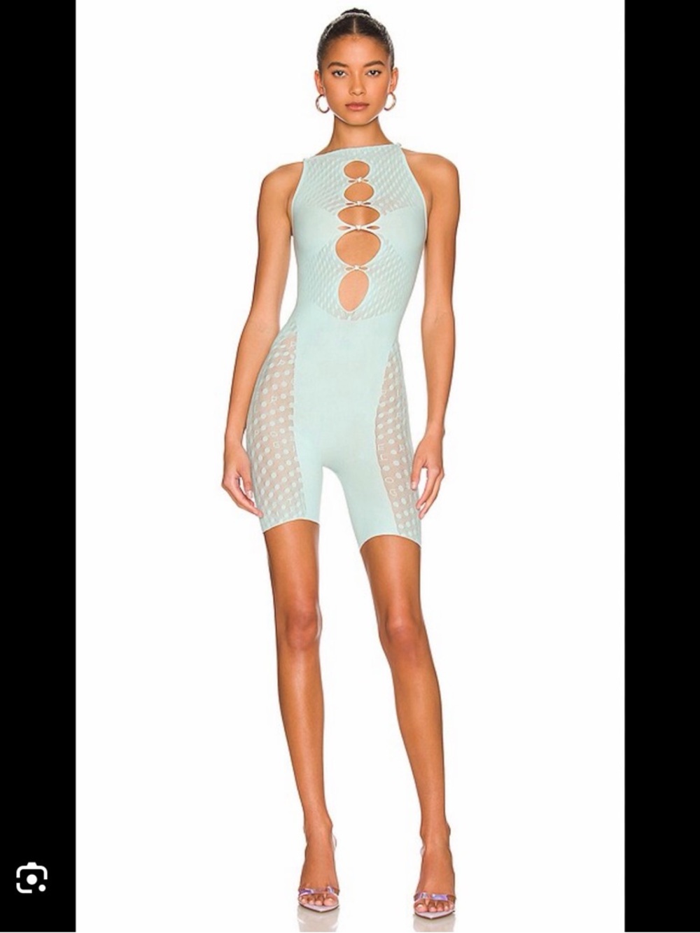 POSTER GIRL Mint Cutout Sleeved Romper